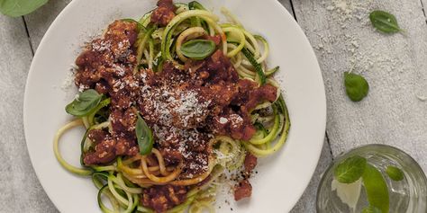 Low-carb foods: the best carb replacements | BBC Good Food Courgetti Recipe, Zucchini Bolognese, Zoodle Recipe, Mushroom Spaghetti Sauce, Low Calorie Sauces, Mushroom Spaghetti, Defined Dish, Paprika Sauce, Crockpot Turkey