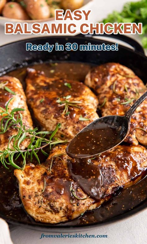 Easy Balsamic Chicken, Balsamic Chicken Breast, Glazed Chicken Breast, Honey Balsamic Chicken, Balsamic Glaze Recipes, Balsamic Chicken Recipes, Balsamic Glazed Chicken, Balsamic Vinegar Chicken, Balsamic Recipe