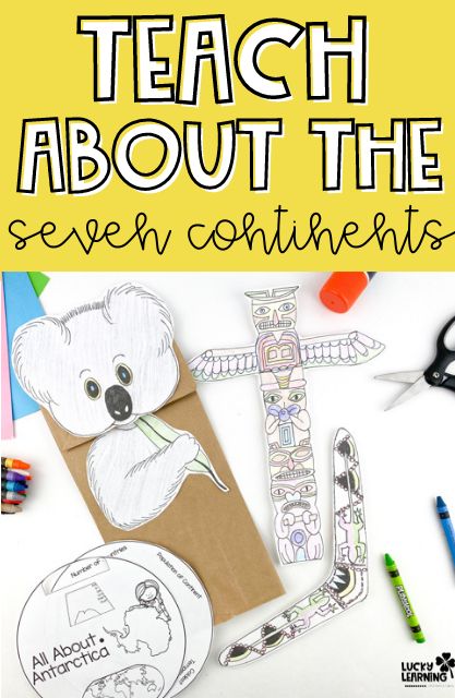 The Seven Continents Kindergarten Continents Activities, Preschool Continent Activities, Continents For Kindergarten, Continent Crafts For Kids, Continents Kindergarten, 7 Continents Of The World, Continents Activities For Kids, 7 Continents Activities Free Printable, Continent Activities For Kids