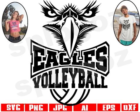 Mascots Design, Eagles Volleyball, Eagles Mascot, Eagle Svg, Volleyball Png, Volleyball Stuff, Volleyball Svg, Eagles Team, Eagles Svg