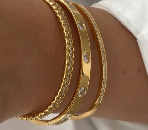 Meet your new favorite classics 🤎🤎 #premiumqualityjewelry #stainlesssteeljewelry #marinegradesteel #waterproofjewelry Gold Bracelet Bangle, Solid Gold Bangle, Bangle Gold, Waterproof Jewelry, Gold Bangle Bracelet, Fancy Jewelry, Bracelet Bangle, Stainless Steel Jewelry, Gold Bangles