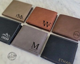 HisandHerDecor - Etsy Wallets For Boys, Mens Leather Accessories, Leather Engraved, Leather Engraving, Men's Wallets, Custom Wallet, Men's Wallet, Personalized Wallet, Wallet Gifts