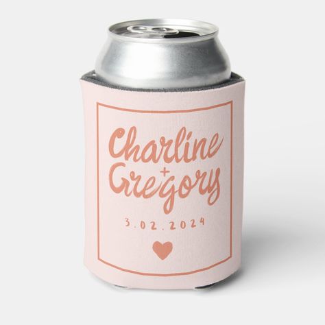 Fun Wedding Koozies, Western Wedding Koozies, Wedding Cozies, Wedding Koozie Designs, Wedding Koozie Ideas, Jeep Wedding, Pastel Wedding Invitations, Koozie Wedding Favors, Beer Coozie