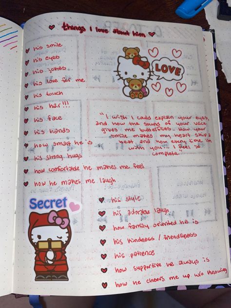 Journal About Crush Aesthetic, Journal Page Inspo Love, I Love Me Journal Page, Love Pages Art Journals, Boyfriend Journal Pages Ideas, Journal About Crush, Diary About Him, About Him Journal, Diary Ideas About Crush