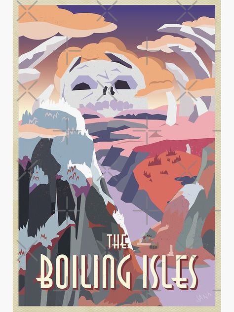 "VISIT THE BOILING ISLES - The Boiling Isles" Art Print for Sale by jaysay | Redbubble Boiling Isles The Owl House, The Owl House The Boiling Isles, The Boiling Isles Wallpaper, The Owl House Prints, Boiling Isles Wallpaper, Boiling Isles Map, Owl House Images, Things To Print Out For Your Room, Poster The Owl House