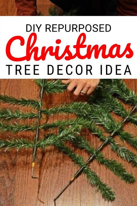 3 DIY Ideas for decorating your home for Christmas using an artificial Christmas tree. If you don't have a fuller tree then check out these hacks for repurpose inspirations. #diy #christmas #christmastree Repurposed Christmas Tree, Christmas Ideas For The Home, Artifical Christmas Tree, Alpine Christmas Tree, Outdoor Christmas Garland, Corner Christmas Tree, Fake Christmas Tree, Cheap Christmas Trees, Artificial Tree Branches