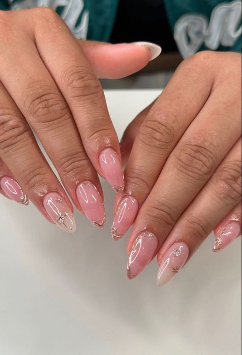 Pink Design Nails Almond, Nail Inspiration Summer 2024 Almond, Nails Pink Acrylic, Acrylic Nails Pink, Nail Designs Acrylic, Classy Acrylic Nails, Pearl Nails, Almond Acrylic Nails, Pink Acrylic