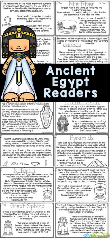 This Ancient Egypt for kids reader is a great way to work on reading skills while learning about facinating Egyptian history. Using these ancient egypt printables students in preschool, pre-k, kindergarten, first grade, 2nd grade, 3rd grade, 4th grade, and 5th graders will learn about pyramids, Pharaoh, hieroglyphics, mumification, papyrus, King Tut, and more! Simply print the ancient egypt facts for kids worksheets and you are ready to read, color, and learn! Ancient Egypt Printables, Ancient Egypt Unit Study, Ancient Egypt Lessons, Ancient Egypt Crafts, Ancient Egypt Activities, Egypt Lessons, Ancient Egypt For Kids, Ancient Egypt Unit, Egypt Activities