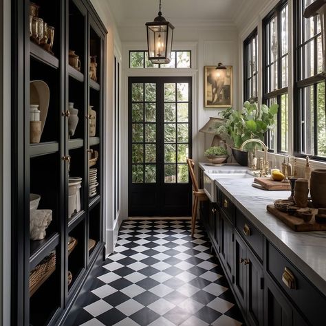 Moody Butlers Pantry, Narrow Butlers Pantry, Farmhouse Exterior Ideas, Butlers Pantry, Hus Inspiration, Butler's Pantry, Kitchen Inspiration Design, Pantry Design, Kitchen Trends