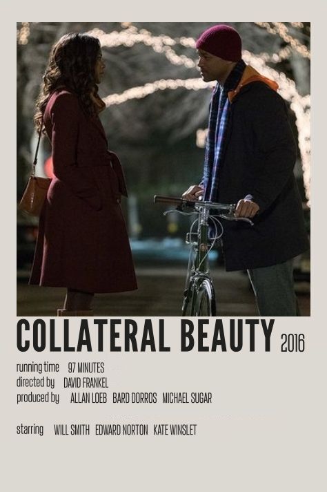 Collateral Beauty Poster, Polaroid Movies, Minimalistic Polaroid Poster, Movie Polaroids, Will Smith Movies, Film Polaroid, Collateral Beauty, Movie Journal, Beauty Movie