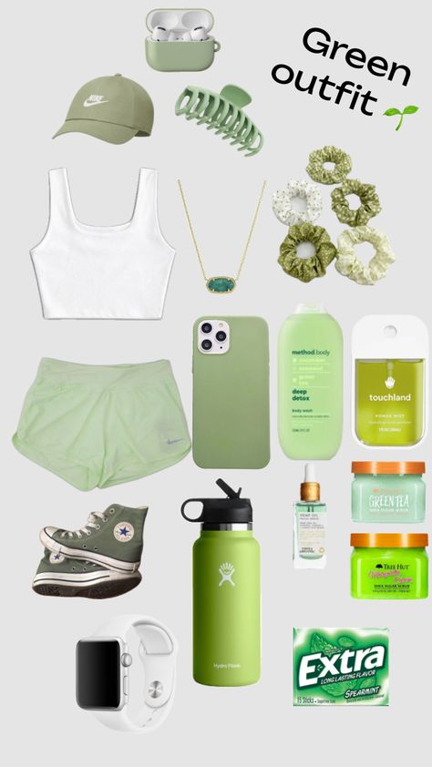 Preppy Green, Green Preppy, Preppy Inspiration, Outfit Collage, Aesthetic Green, Green Fits, Green Girl, Basic Fits, Cute Preppy Outfits