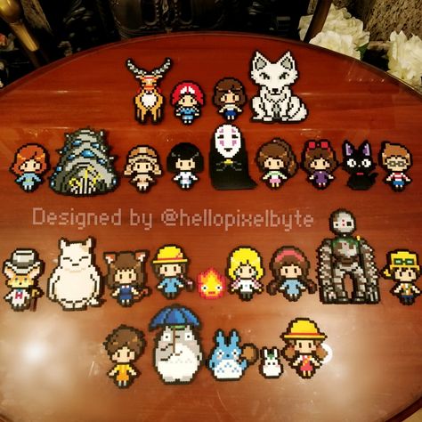 Ghibli Sprites, Melt Beads Patterns, Hama Art, Hamma Beads Ideas, Perler Creations, Pokemon Perler Beads, Pearl Beads Pattern, Easy Perler Beads Ideas, Arte 8 Bits