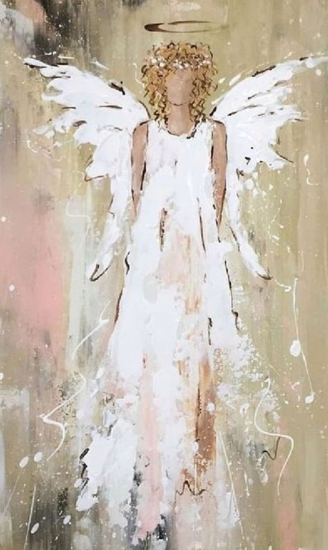 Whimsical Angel Art, Angels To Paint, How To Paint Angels, Christmas Angels Painting, Angel Painting Easy, Angel Canvas Painting, Abstract Angel Painting, Painted Angels, Angel Wings Painting