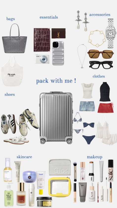 Trip Essentials Packing Lists, International Travel Checklist, Pack With Me, Europe Packing List, Airport Fits, Travel Bag Essentials, Packing Essentials, Inside My Bag, Packing Clothes