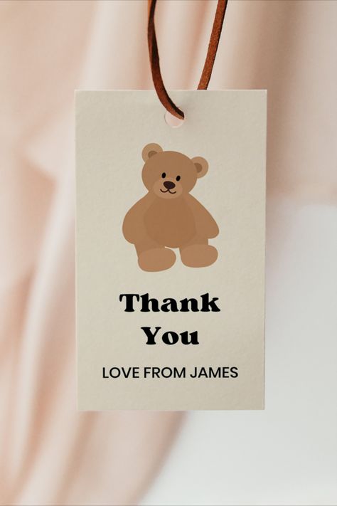 Our Teddy Bear Thank You Tags are high-quality digital and printable designs featuring an adorable teddy bear that can be used for birthday parties and baby showers - either as a thank you tag or party favor tag. Printable Teddy Bear, School Council, Printable Tags Template, Bear Picnic, Teddy Bear Picnic, Digital Goods, Party Favor Tags, Tag Template, Thank You Tags