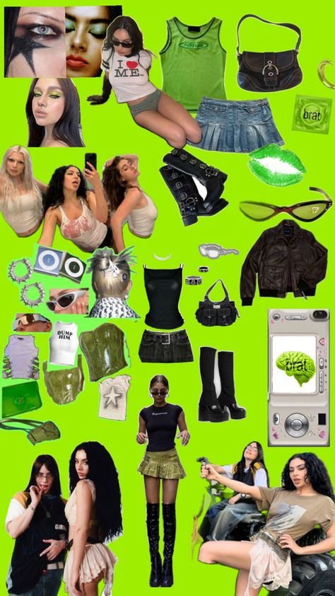 brat outfit inspo charli xcx troye sivan sweat tour billie eilish Billie Eilish Concert Outfit, Halloween Constumes, Billie Eilish Outfits, Rave Fits, Brat Style, Halloween Costumes Friends, Concert Looks, Troye Sivan, Concert Fits