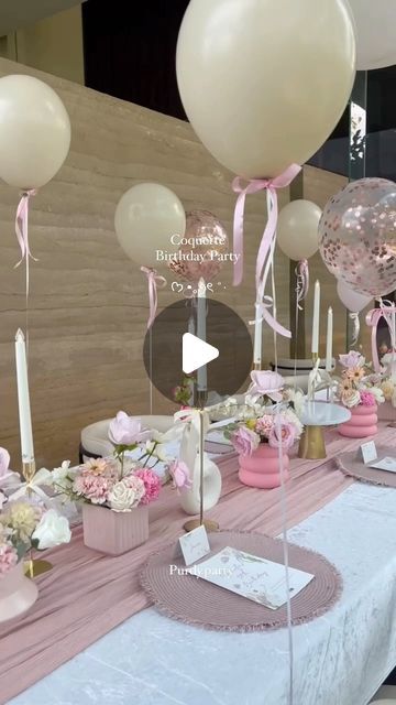 Purdy.party on Instagram: "Michelle’s 30th Birthday🌸🎀" 30th Birthday Ideas For Women Pink, Women 30th Birthday Ideas, 29 Birthday Theme, 31 Birthday Ideas For Her, 30th Bday Ideas For Women, 30th Birthday Party Themes For Women, 29 Birthday Ideas For Her, 30s Birthday, 30th Birthday Ideas