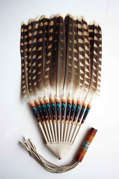 Saker Falcon, Native Regalia, Feather Fans, Native American Feathers, Feather Fan, Native American Crafts, Feather Crafts, Native Art, American Crafts