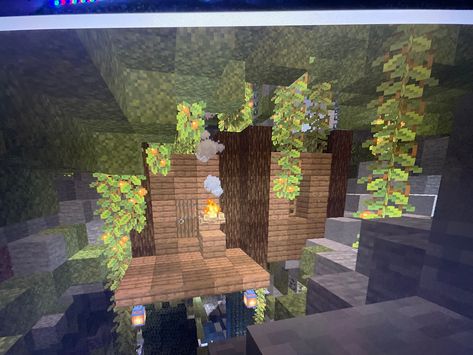 Mincraft house in lush cave biome, homemade Cave House, Inspiration Wall, Lush, Wall