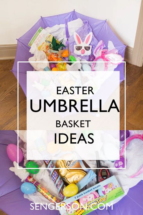 An umbrella easter basket is a great alternative to a regular easter basket. Easter Umbrella Basket, Easter Basket Alternatives For Kids, Umbrella Easter Basket Ideas, Umbrella Easter Basket, Umbrella Basket, Easter Basket Alternatives, Baskets To Make, Fun Easter Baskets, Easter Baskets To Make