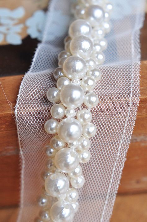 Pearl beaded lace trim bridal sash trim wedding Belt beaded Pearl Beading, Pearl Lace, Wedding Belt, Lace Accessories, Bead Embroidery Patterns, Belt Dress, Pearl And Lace, Bridal Sash, Wedding Belts