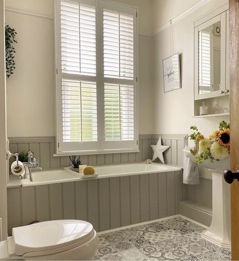 Nights Are The Hardest, Bathroom Panelling Ideas, Bathroom Panelling, Panelling Ideas, Bathroom Paneling, Cottage Living Rooms, Bath Panel, Stunning Bathrooms, Uk Homes