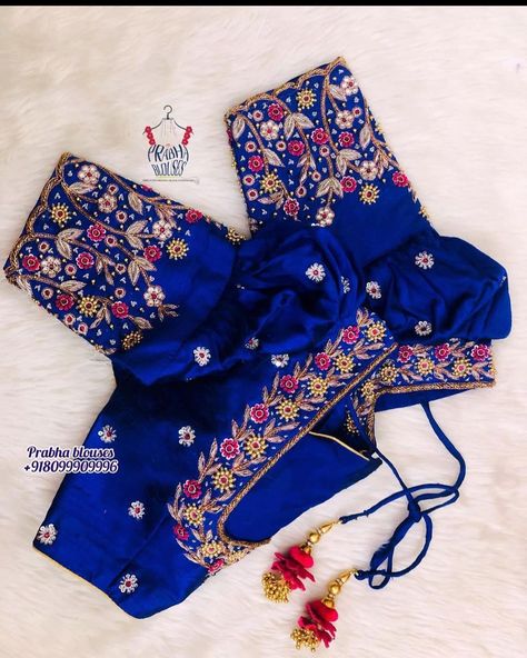 Bride Blouses, Saree Pattern, Maggam Designs, Modern Blouse, Prabha Blouses, Blue Blouse Designs, Work Blouse Designs, Alpona Design, Latest Bridal Blouse Designs