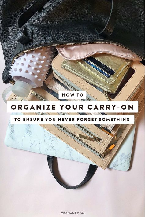 How to pack and organize your carry-on to ensure you never forget something! The best carry-on bag, bag organizer, and more. #packing #travel #carryon Best Carry On Bag, Best Travel Bags, Packing Bags Travel, Packing Travel, Carry On Packing, Packing Guide, Long Haul Flight, Printable Checklist, Bag Organizer