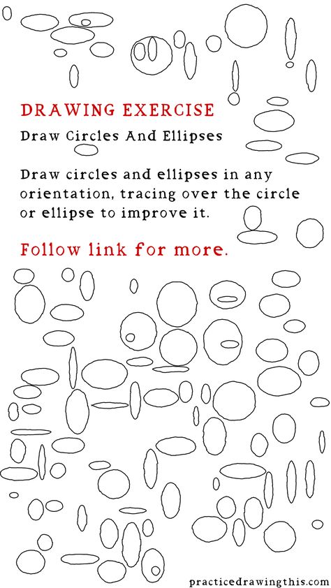 Beginner Art Exercises, Drawing Fundamentals Exercises, Easy Drawing Exercises, Drawing Warmup Exercise, Art Warmups Exercises, Beginning Drawing Exercises, Drawing Circles, Drawing Excersizes, How To Draw A Circle