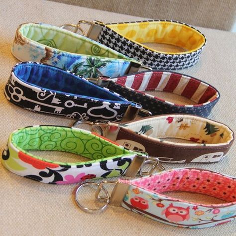 Key Fobs from Crafty Staci                                                                                                                                                      More Diy Key Fob, Key Fobs Diy, Crafty Staci, Creeper Minecraft, Diy Sewing Gifts, Key Fob Wristlet, Key Fobs Wristlet, Small Sewing Projects, Crochet Keychain