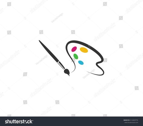 Painters Pallet Tattoo, Art Brush Logo, Logo For Painting Artist, Paint Pallet Tattoo, Logo For Art Page, Paint Brush Tattoo, Art Logo Ideas, Paint Brush Logo, Artist Logo Design