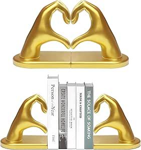 【Bookends/TS-Decor 2 in 1】 Heart Hands Book Ends Taylor Bookends Sculpture Aesthetic Decor for Living Room Bedroom Merch Apartment Bookshelf Birthday Gifts Women Decorations Stuff Aesthetic Cute Bookends, Fun Bookends, Gold Apartment Decor, Apartment Bookshelf, Teen Bookshelf, Apartment Bookshelves, Apartment Farmhouse, Stuff Aesthetic, Sculpture Aesthetic