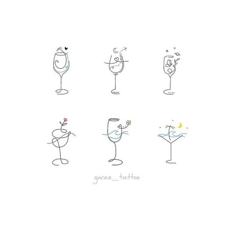 Alcohol Tattoo Ideas Small, Matching Tattoos For Best Friends Alcohol, Best Friend Drink Tattoos, Simple Wine Tattoo, Wine Related Tattoos, Tiny Drink Tattoo, Prosecco Tattoo Small, Bff Tattoo Ideas Small, 30th Tattoo Ideas