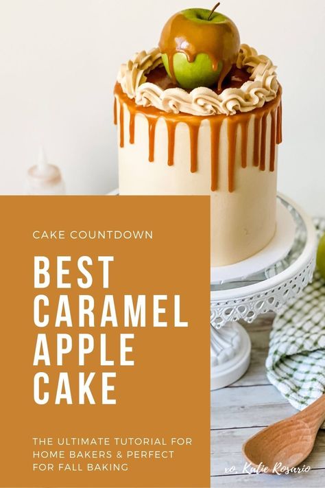 Caramel Apple Birthday Cake, Caramel Apple Cake Recipe Easy, Apple Cake Filling Recipes, Carmel Apple Cake Recipe Easy, Apple Cake Decoration Ideas, Fall Birthday Cake Flavors, Salted Caramel Apple Cake, Carmel Apples Homemade, Apple Cake Decoration