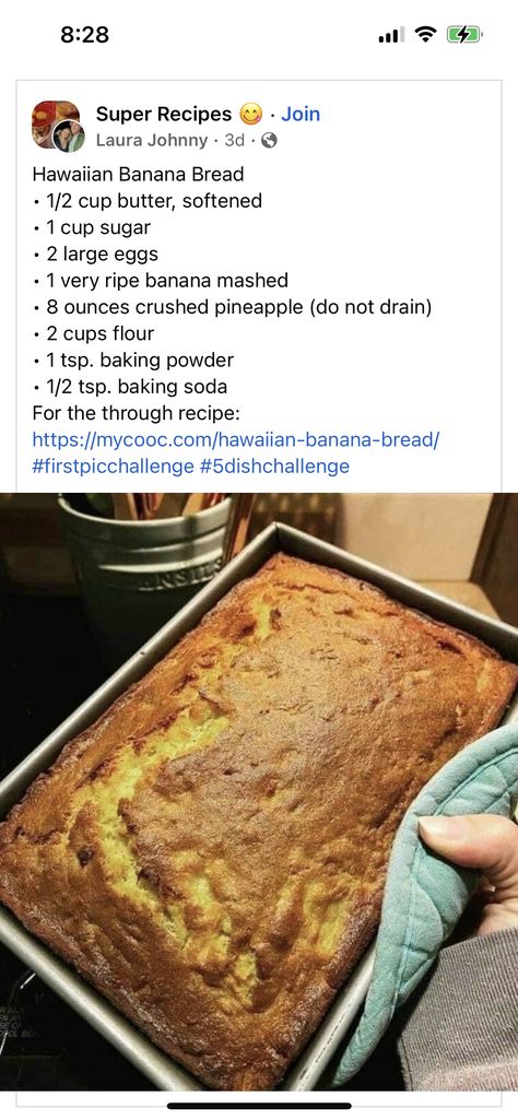 Hawaiian Banana Bread Recipe, Pineapple Banana Bread Recipe, Rich Banana Bread, Hawaiian Banana Bread, Banana Bread Ingredients, Easy Banana Bread Recipe, Cream Butter, Banana Bread Recipe, Bread Recipes Sweet