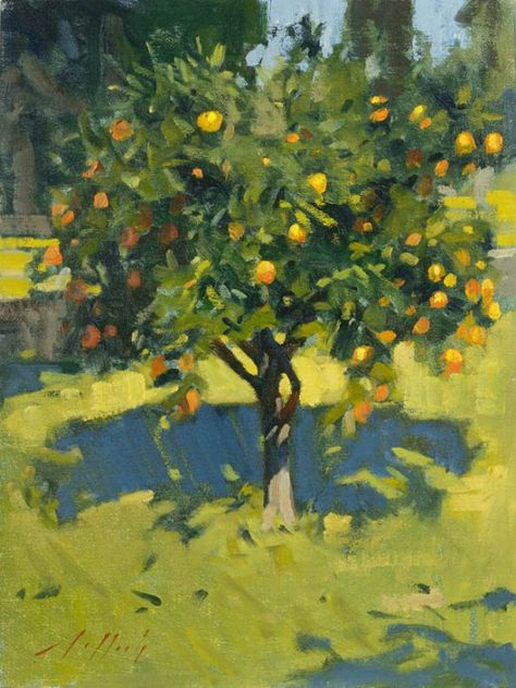 Mary Fedden, Robert Adams, Sir William, Orange Painting, Sunflower Pictures, Tree Artwork, Orange Tree, Visual Inspiration, Tree Illustration