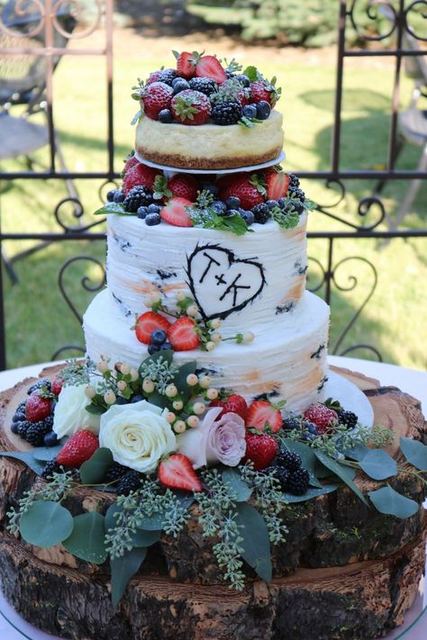 Aspen Tree Wedding, Cheesecake Buttercream, Cheesecake Wedding, Tree Wedding Cake, Cheesecake Wedding Cake, Wedding Cake Tree, Wedding Cheesecake, Diy Wedding Planner, Rexburg Idaho