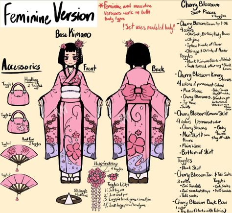 How To Draw Kimono Sleeves, Kimono Outfit Reference, Kimono Back View Drawing, How To Draw Kimonos, Traditional Japanese Inspired Outfits, Japanese Idol Outfits Drawing, Japanese Fashion Drawing, Kimono Art Reference, How To Draw A Kimono