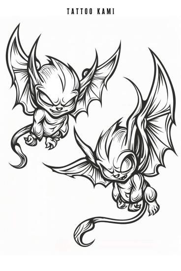 Cute But Creepy Drawings, Dragon Tattoo Outline Stencils, Angel And Demon Tattoo Men, Demon Stencil, Demonic Tattoo Designs, Devil Tattoo Men, Grunge Tattoo Ideas Drawings, Demon Skull Tattoo Design, Windigo Reference