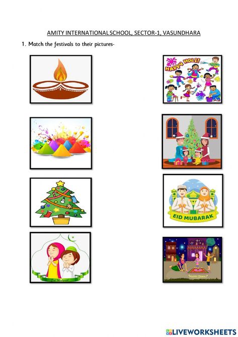 Diwali Worksheets For Kindergarten, Evs Worksheet For Lkg, Festivals Of India Worksheet, Kindergarten Syllabus, Nursery School Activities, Lkg Worksheets, Dictionary Skills, Worksheets For Class 1, Worksheet For Kindergarten