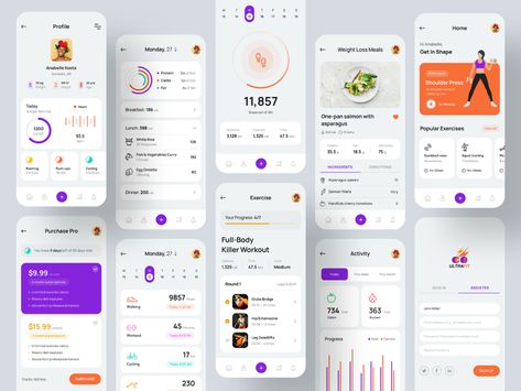 Health App Design, Nutrition App, App Design Layout, Ios App Design, Fit App, Wellness Apps, Desain Ui, App Interface Design, Tracking App