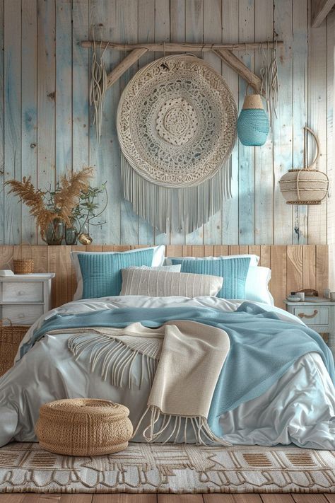 29 Beachy Boho Bedroom Ideas to Channel Coastal Bliss - My Elegant Home Boho Beach Bedroom, Beachy Boho Bedroom, Ocean Bedroom, Boho Decorating, Ocean Themed Bedroom, Beachy Bedroom, Coastal Room, Beach Bathroom, Boho Bedroom Ideas