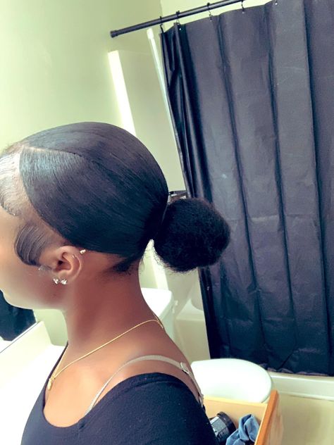 Short 4c Slick Back, Natural Hairstyles For Short Hair Black, Slick Back Bun Natural Hair Short 4c, Slick Hairstyles Natural Hair Short, 4c Hair Slick Back, V Part Slick Back Ponytail Natural Hair, 4c Slick Back Ponytail, Natural Slick Back Ponytail, V Part Slick Back