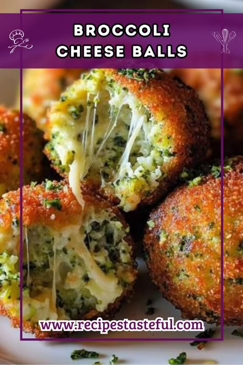 A delicious appetizer or snack that’s crispy on the outside and cheesy on the inside. These Broccoli Cheese Balls are perfect for dipping or enjoying on their own! Broccoli Balls Recipe, Brocoli And Cheese, Broccoli Cheese Balls, Cheesy Snacks, Cheese Balls Recipe, Cheesy Snack, Cheese Ball Recipes, Broccoli Cheese, Cheese Balls