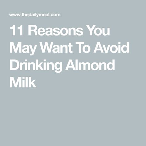 11 Reasons You May Want To Avoid Drinking Almond Milk Best Almond Milk, Almond Milk Brands, Dairy Allergy, Milk Brands, Hazelnut Milk, Cashew Milk, Milk Alternatives, Plant Based Milk, Milk Cans