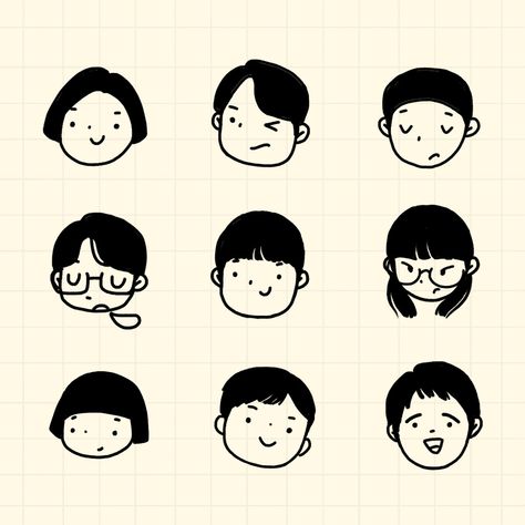 Character Simple Design, Comics Ideas Character Design, Simple Animation Characters, Mini Character Design, Illustration Styles Character Design, Cute Icon Drawing, Cartoon Ideas Character Design, Mini Cartoon Drawings, Character Art Simple