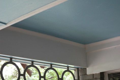 What is haint blue? Learn why so many homeowners paint their porch ceilings this color Light Blue Ceiling, Haint Blue Porch Ceiling, Blue Porch Ceiling, Best Blue Paint Colors, Ceiling Paint Colors, Blue Ceiling, Haint Blue, Porch Paint, Ceiling Painting