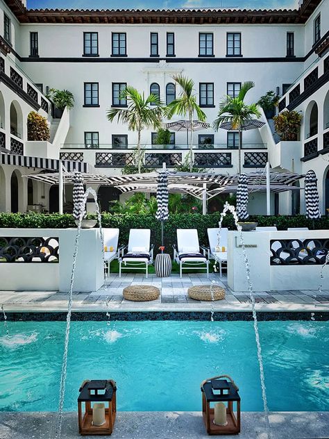 Resident Charmer - Atlanta Homes and Lifestyles White Elephant Nantucket, Mediterranean Revival Architecture, Palm Beach Resort, The Colony Hotel, Destin Resorts, Mediterranean Revival, Palm Beach Florida, Luxury Boutique Hotel, Park Hotel