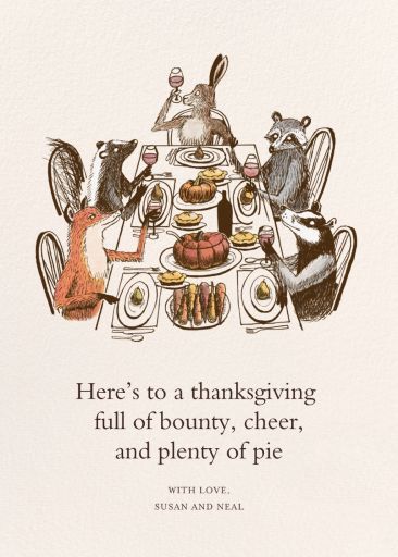 Customize 'Forest Feast' Thanksgiving Card online and send via email, text message, or a shareable link. Instantly track deliveries and opens, and message recipients. Vintage Thanksgiving Illustrations, Retro Thanksgiving Images, 1940s Thanksgiving, Vintage Thanksgiving Aesthetic, Thanksgiving Diy Cards, Thanksgiving Widgets, 90s Thanksgiving, Thanksgiving Card Messages, Thanksgiving Typography