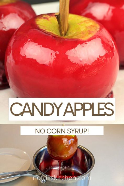 This candy apple recipe is super simple to make and doesn't use any corn syrup! Easy Candy Apples, Candy Apples Recipe, Homeschooling Space, Candy Apple Recipe, Easy Candy, Cinnamon Candy, Apple Recipe, Fall Candy, Candied Fruit